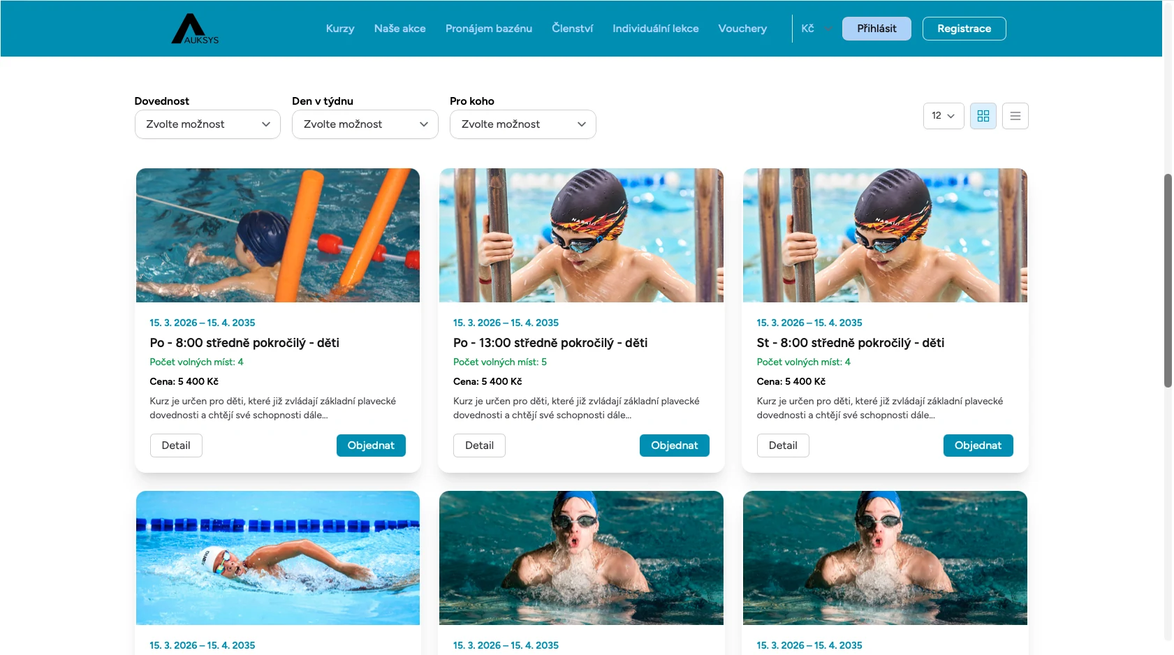 Öffentlicher Schwimmkurskatalog