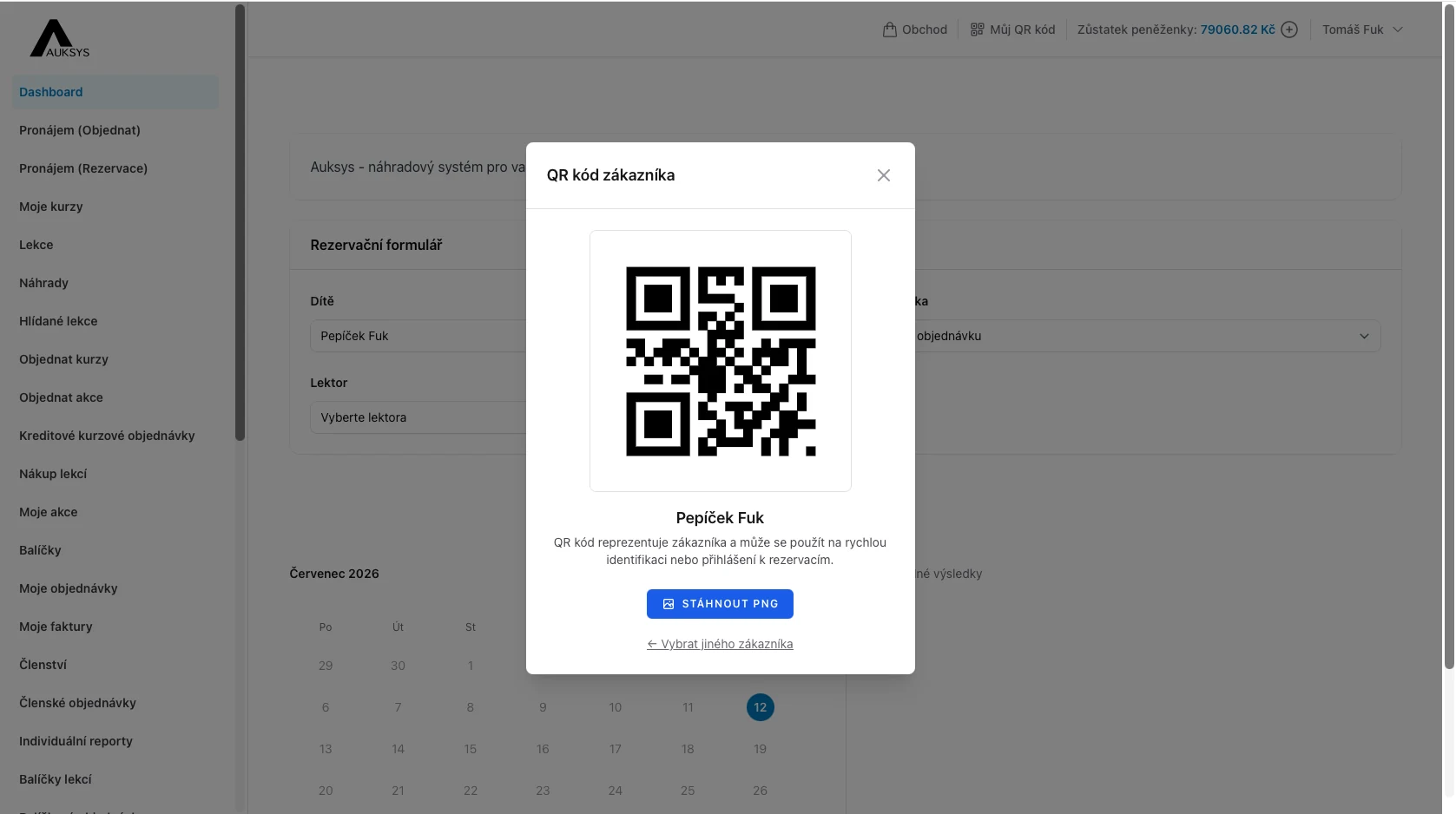 Persönlicher QR-Code des Kunden