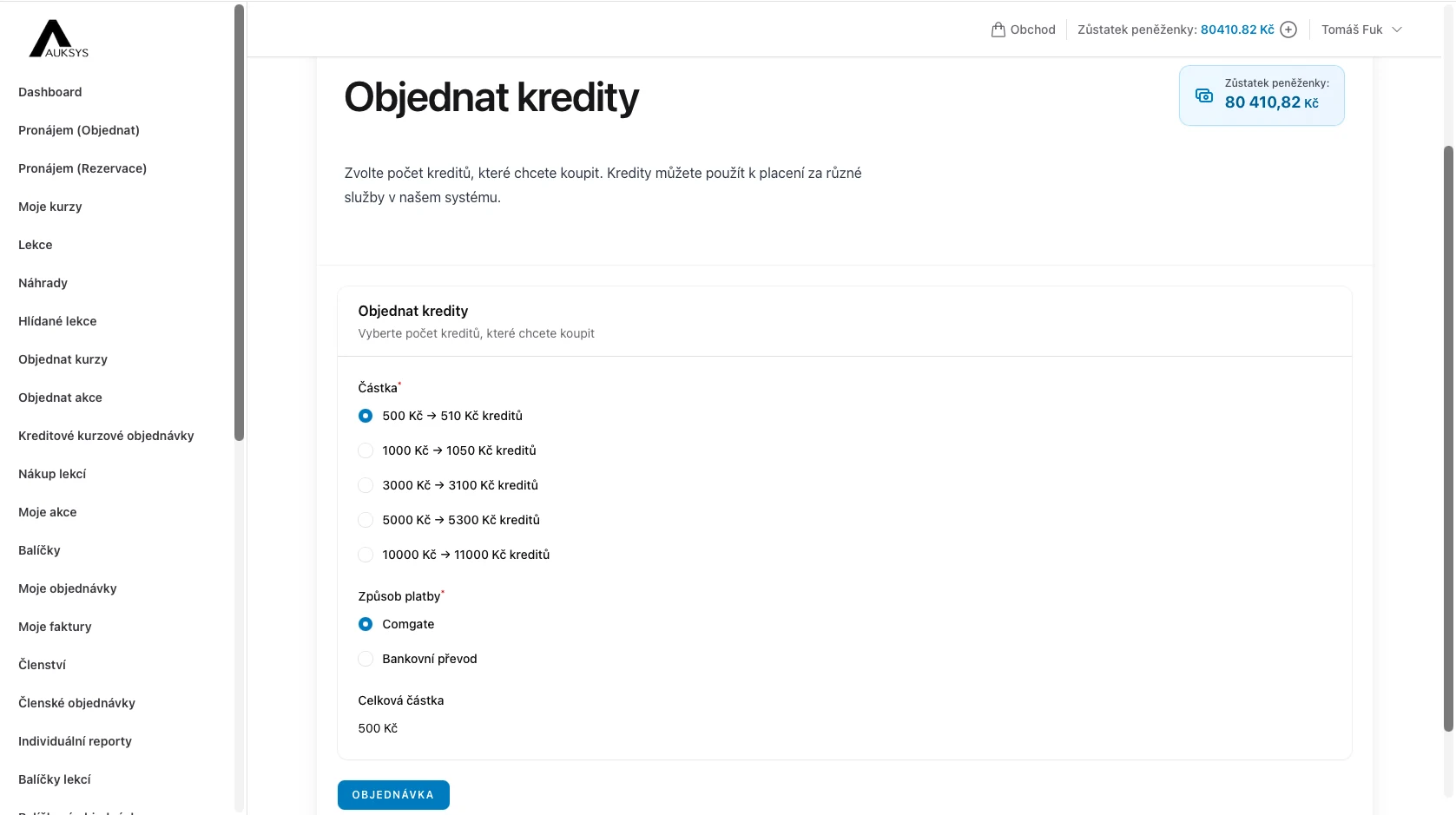 Aufladung der digitalen Geldbörse des Kunden
